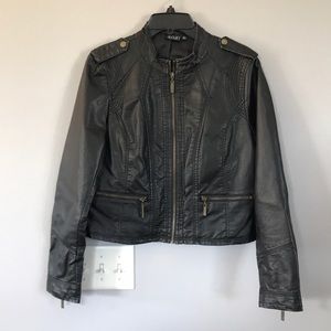 a.n.a Black Faux Leather Short Jacket